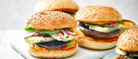 Halloumi Burger Burger with Halloumi grilled cheese
